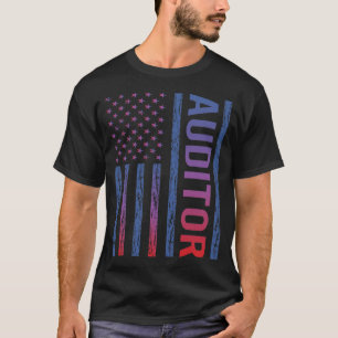 Blue Red American Flag Auditor T-Shirt