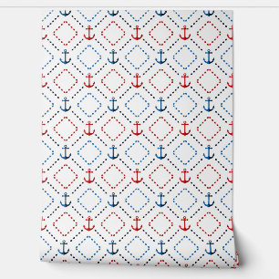 Blue, Red anchors, Marine Wallpaper