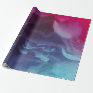Blue, red, and black smoke digital wallpaper wrapping paper