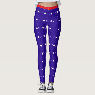 Blue Red and White Leggings