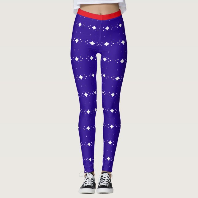 Blue Red and White Leggings (Front)
