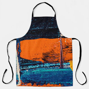 Blue, red, and white painting apron