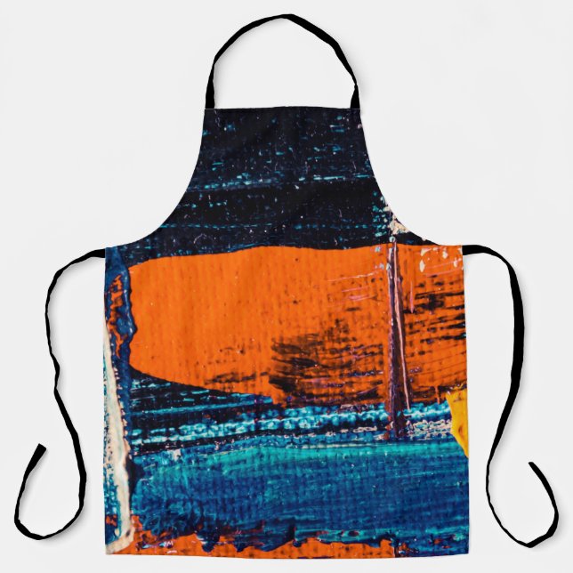 Blue, red, and white painting apron (Front)