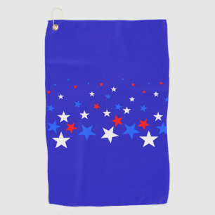 Blue, Red and White Star Pattern Golf Towel