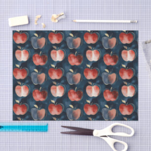 Blue Red Apples Best Teacher or personalize Tissue Paper