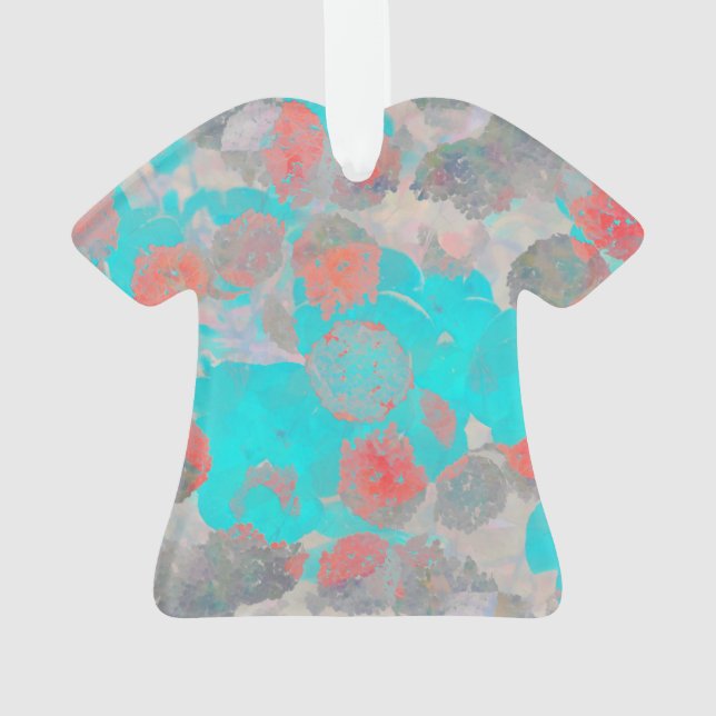 Blue red art of romantic floral / flower pattern ornament (Back)