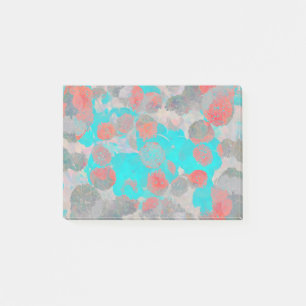 Blue red art of romantic floral / flower pattern post-it notes