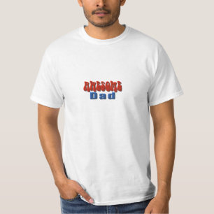 Blue & Red Awesome Dad Father's Day T-Shirt