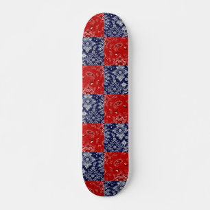 Blue & Red Bandanna Skateboard