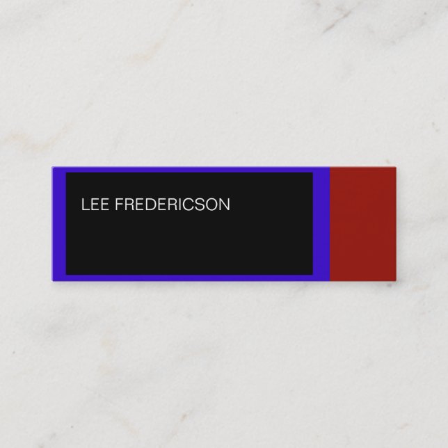 Blue Red Black Simple Plain Business Card (Front)