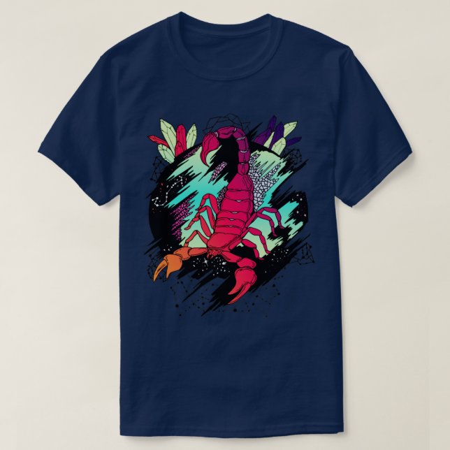 Blue Red Blend Cosmic Scorpion  T-Shirt (Design Front)