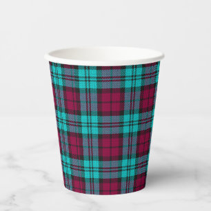 Blue Red Campbell Tartan Blackwatch Plaid Paper Cups
