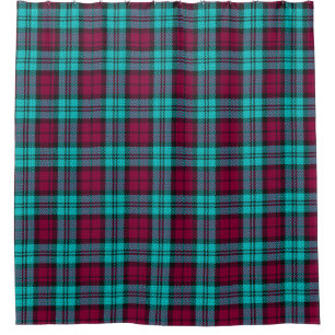 Blue Red Campbell Tartan Blackwatch Plaid Shower Curtain
