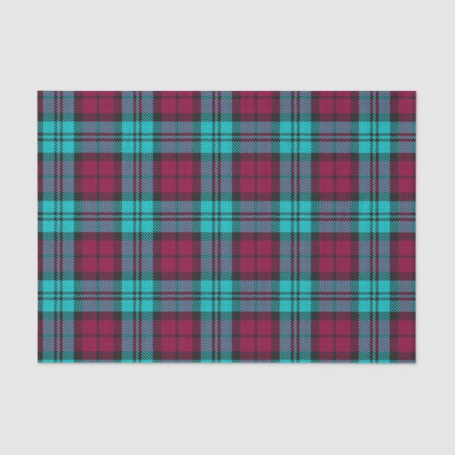 Blue Red Campbell Tartan Blackwatch Plaid Tissue Paper (Front)