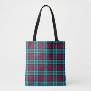 Blue Red Campbell Tartan Blackwatch Plaid Tote Bag