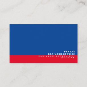 Blue Red Car Wash Interior Designer Bokeh Lights Business Card