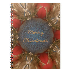 Blue Red Christmas Decoration Baubles Notebook