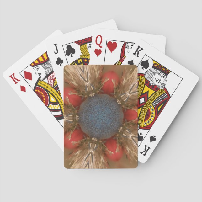 Blue Red Christmas Decoration Baubles Playing Cards (Back)