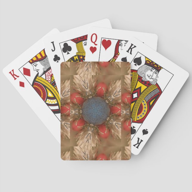 Blue Red Christmas Decoration Baubles Playing Cards (Back)