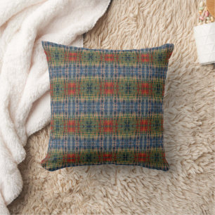 Blue Red Colour Mix Tie Dye Pattern Cushion