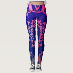 Blue + Red Colours on Elegant Customised Modern Leggings