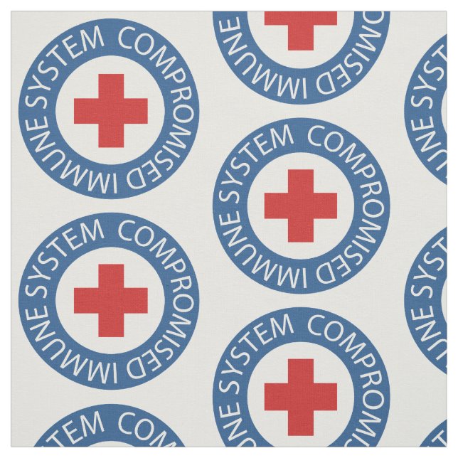 Blue Red Cross Compromised Immune System Fabric (Swatch)