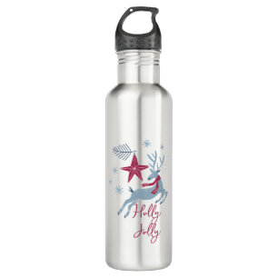 Blue Red Cute Simple Holiday Christmas Insulated  710 Ml Water Bottle