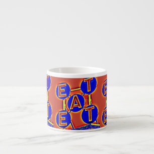 blue/red eat espresso mug