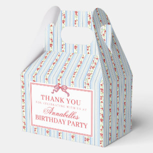 Blue & Red Fancy Floral Birthday Party Gable Favou Favour Box