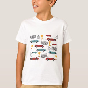 Blue & Red Fast Classic Racing Cars T-Shirt