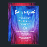 Blue Red Fire and Ice | Star of David Bar Mitzvah Invitation<br><div class="desc">Stunning blue and red, fire and ice party theme Bar Mitzvah invitations you can make completely your own with a personalised touch. The original watercolor illustration depicts flames of red fire and blue ice combining together to create vivid tones of purple and violet. This personalised Bar Mitzvah invitation template is...</div>