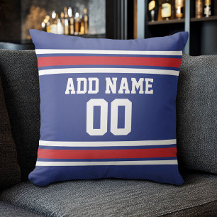Blue Red Football Jersey Custom Name Number Cushion