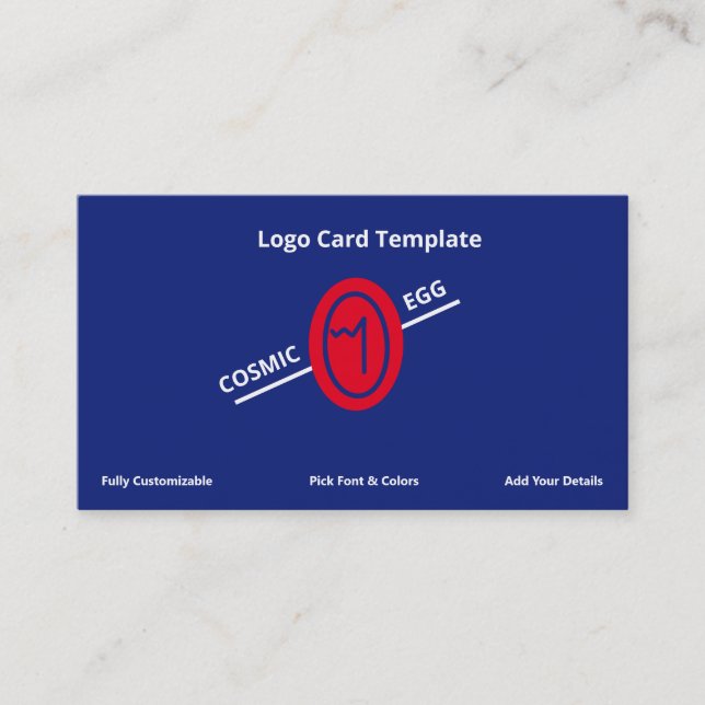 Blue Red Geoglyph Symbol Cosmic Egg Logo Business Card (Front)