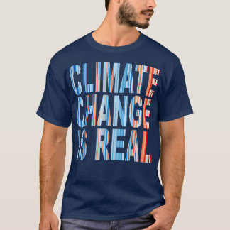 Blue Red Global Warming Stripes Climate Change is  T-Shirt
