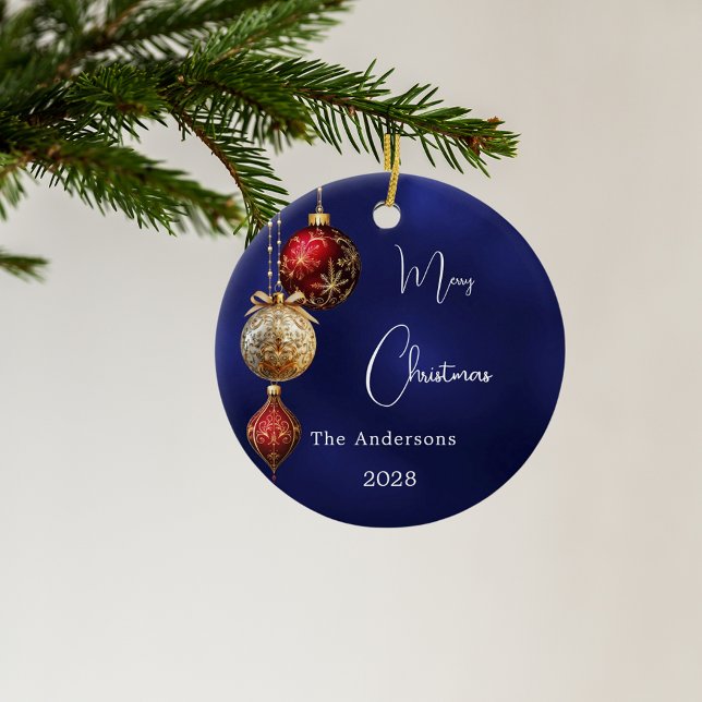 Blue red gold baubles Christmas Ceramic Tree Decoration (Creator Uploaded)