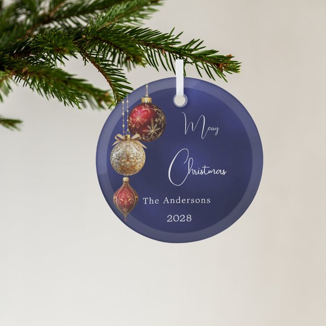 Blue red gold baubles Christmas Glass Tree Decoration (Creator Uploaded)