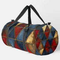 BLUE RED GOLD TRIANGLE PATTERNS