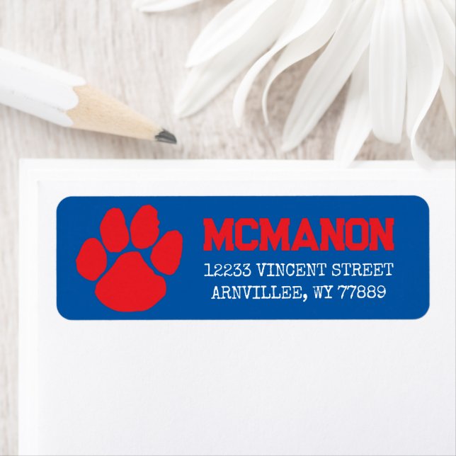 Blue & Red Graduation Return Address Labels (Insitu)