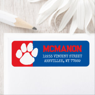 Blue & Red Graduation Return Address Labels