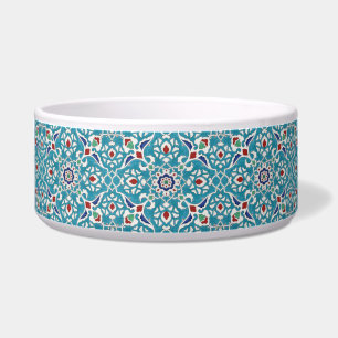Blue Red Green White Portuguese Azulejo Pattern