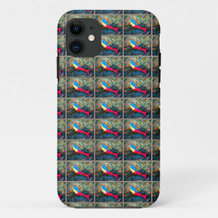 blue red mermaid pattern case