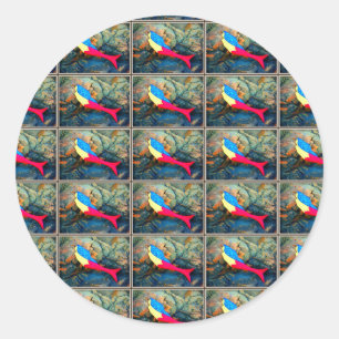 blue/red mermaid stickers