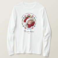 Blue Red Nordic Folk Photo 1st Christmas Grandma