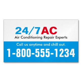 Blue & Red Number Reminder Magnetic Business Card