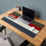 Blue Red & Olive Brown Stripes Pattern  Desk Mat<br><div class="desc">Enhance your workspace with the Blue, Red & Olive Brown Stripes Pattern Desk Mat. Featuring a bold striped design in deep blue, rich red, and earthy olive brown, this desk mat provides a smooth surface for your keyboard and mouse while adding a stylish and modern touch to your desk. Perfect...</div>