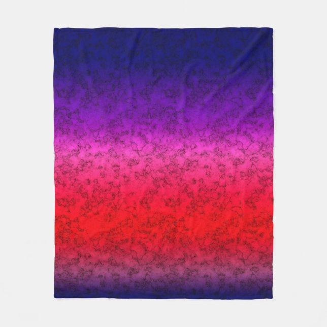 Blue-red Ombre Fleece Blanket (Front)