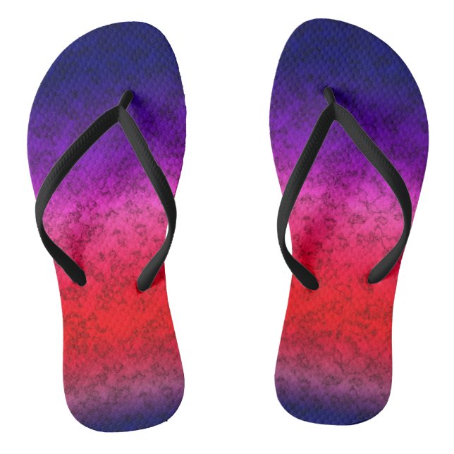 Blue-red Ombre Flip Flops (Footbed)