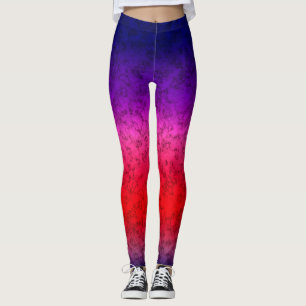 Blue-red Ombre Leggings