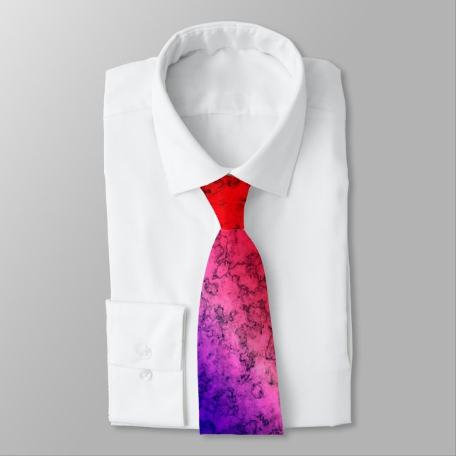 Blue-red Ombre Neck Tie (Tied)
