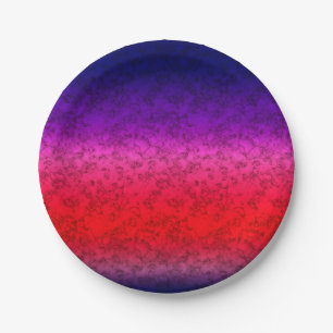 Blue-red Ombre Paper Plate